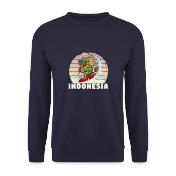 Bali Barong Holidays Indonesia Ocean Surfers - Unisex Sweatshirt - navy - Front - Alina (178cm) & Michal (187cm)