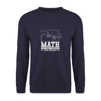 Mathe Lehrer Kunst Geometrie Fibonacci Spirale - Unisex Pullover - Navy - Vorne - Alina (178cm) & Michal (187cm)