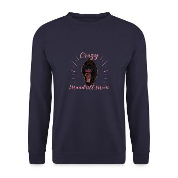 Safari Zoologe Mandrill Dschungel Safari Zoo - Unisex Pullover - Navy - Vorne - Alina (178cm) & Michal (187cm)
