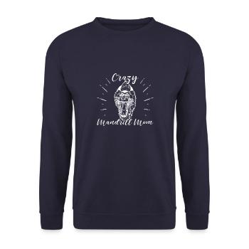 Safari Zoologe Mandrill Dschungel Safari Zoo - Unisex Pullover - Navy - Vorne - Alina (178cm) & Michal (187cm)