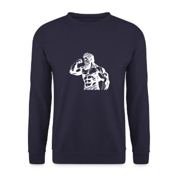 Bodybuilders Muscles Musculation - Sweat-shirt Unisexe - marine - Devant - Alina (178cm) & Michal (187cm)