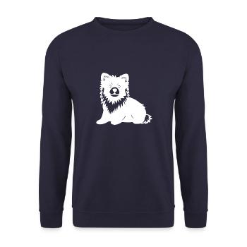 Pomeranian Dog Silhouette Pomeranian - Unisex Sweatshirt - navy - Front - Alina (178cm) & Michal (187cm)
