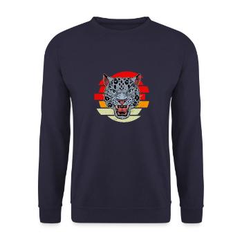 Kasachstan Herkunft Schneeleopard National - Unisex Pullover - Navy - Vorne - Alina (178cm) & Michal (187cm)