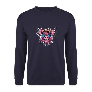 Schwein Geburtstag Lustig Party - Unisex Pullover - Navy - Vorne - Alina (178cm) & Michal (187cm)