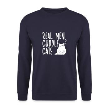 Chats Accessoires Drôles De Chats Propriétaires Chats - Sweat-shirt Unisexe - marine - Devant - Alina (178cm) & Michal (187cm)