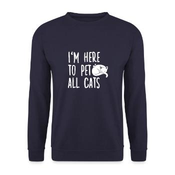 Katzenhalter Katzen Zubehör Lustiges Katzen - Unisex Pullover - Navy - Vorne - Alina (178cm) & Michal (187cm)