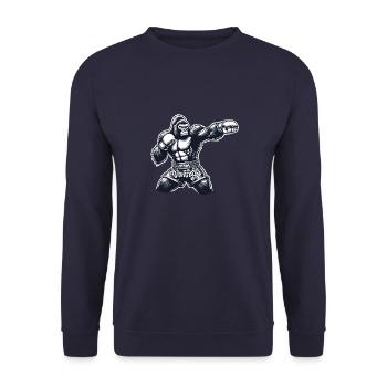 Starkes Muay Thai Gorilla Thai Boxen und Kickboxen - Unisex Pullover - Navy - Vorne - Alina (178cm) & Michal (187cm)