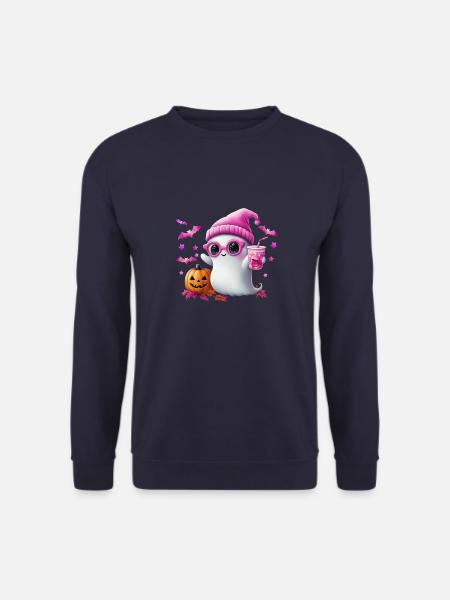Süßer Geist Halloween Retro Design mit Kürbis - Unisex Pullover - Navy