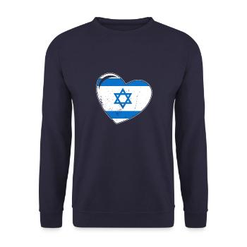 Israel Heart Star of David Israeli origin - Unisex Sweatshirt - navy - Front - Alina (178cm) & Michal (187cm)