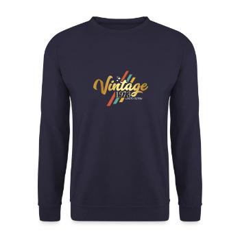 Vintage 1973 Geburtstag Sprüche - Unisex Pullover - Navy - Vorne - Alina (178cm) & Michal (187cm)