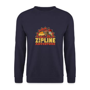 Ziplining Wald Hobby Seilrutschen Freizeit Berge - Unisex Pullover - Navy - Vorne - Alina (178cm) & Michal (187cm)