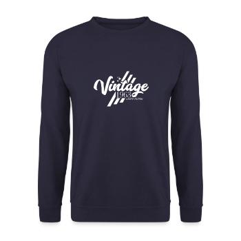 Jahrgang 1963 Geburtstag Vintage Sprüche - Unisex Pullover - Navy - Vorne - Alina (178cm) & Michal (187cm)