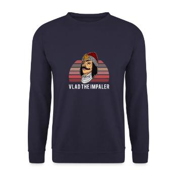 Dracula Vampir Vlad Tepes Rumänien Balkan - Unisex Pullover - Navy - Vorne - Alina (178cm) & Michal (187cm)