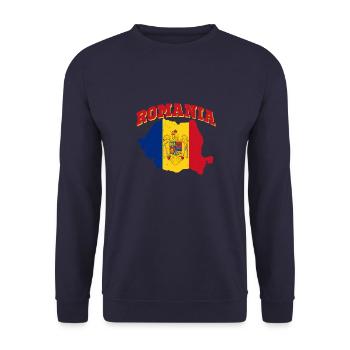 Les habitants des Balkans roumains voyagent en vacances en Roumanie - Sweat-shirt Unisexe - marine - Devant - Alina (178cm) & Michal (187cm)