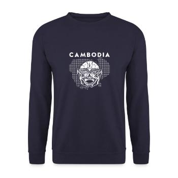 Cambodia Culture Asia Khmer Holiday Flag - Unisex Sweatshirt - navy - Front - Alina (178cm) & Michal (187cm)