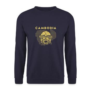 Cambodia Culture Asia Khmer Holiday Flag - Unisex Sweatshirt - navy - Front - Alina (178cm) & Michal (187cm)