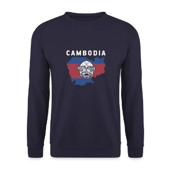 Kambodscha Reise Asien Khmer Angkor Urlaub - Unisex Pullover - Navy - Vorne - Alina (178cm) & Michal (187cm)