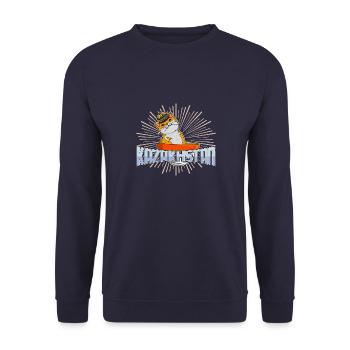 Kasachstan Sowjetrepublik UdSSR Herkunft Adler - Unisex Pullover - Navy - Vorne - Alina (178cm) & Michal (187cm)
