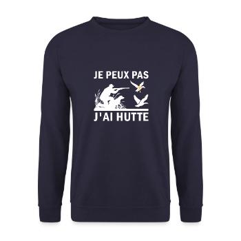 Je peux pas j ai hutte - Sweat-shirt Unisexe - marine - Devant - Alina (178cm) & Michal (187cm)