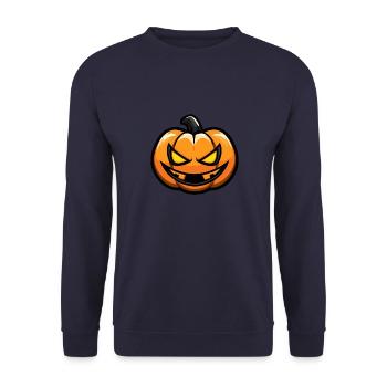 Citrouille BD d’Halloween - Sweat-shirt Unisexe - marine - Devant - Alina (178cm) & Michal (187cm)