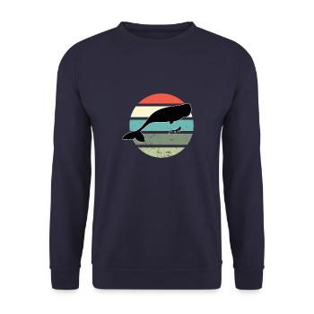 Plongeurs Plongée Plongée Rétro Snorkeler - Sweat-shirt Unisexe - marine - Devant - Alina (178cm) & Michal (187cm)