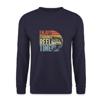 Pêcheur Pêcheur Pêcheur à la mouche Maître Appât Liebhab - Sweat-shirt Unisexe - marine - Devant - Alina (178cm) & Michal (187cm)