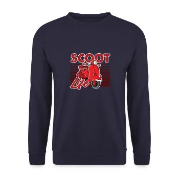 Motorcross Motorradfahrer Motorrad Roller Leben - Unisex Pullover - Navy - Vorne - Alina (178cm) & Michal (187cm)