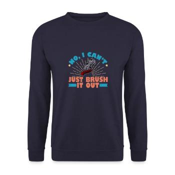 Groomer Grooming Hunde Hundepflege Spruch - Unisex Pullover - Navy - Vorne - Alina (178cm) & Michal (187cm)