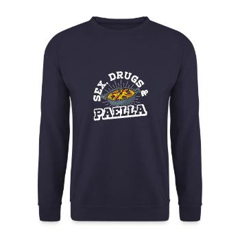 Spain Valencia Travel Spanish Cuisine Saying - Unisex Sweatshirt - navy - Front - Alina (178cm) & Michal (187cm)