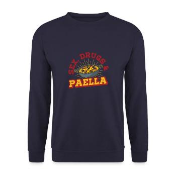 Spain Valencia Travel Spanish Cuisine Saying - Unisex Sweatshirt - navy - Front - Alina (178cm) & Michal (187cm)