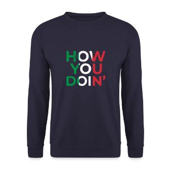 Italiens hjemland National Rom Oprindelsesflag - Unisex sweater - marineblå - Foran - Alina (178cm) & Michal (187cm)