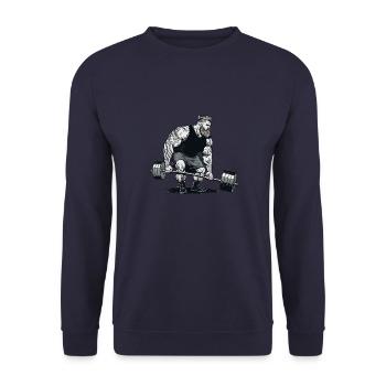 Viking Fitness Motif Norseman Warrior Viking - Unisex Sweatshirt - navy - Front - Alina (178cm) & Michal (187cm)