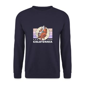 Sommer Surfing Brett Wassersport Oktopus Urlaub - Unisex Pullover - Navy - Vorne - Alina (178cm) & Michal (187cm)