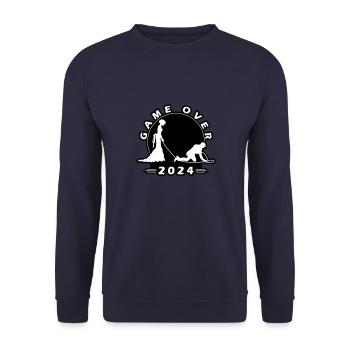 Game Over 2024 Hochzeit - Unisex Pullover - Navy - Vorne - Alina (178cm) & Michal (187cm)