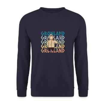 Grönland Thulemand Dänemark Inuit Religion - Unisex Pullover - Navy - Vorne - Alina (178cm) & Michal (187cm)