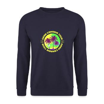 Gran Canaria Tour Palm Trees Holidays - Unisex Sweatshirt - navy - Front - Alina (178cm) & Michal (187cm)