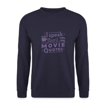 Cinema Lover Saying Minimalist Silhouette - Unisex Sweatshirt - navy - Front - Alina (178cm) & Michal (187cm)