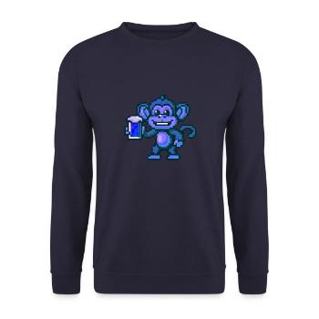 Monkey Beer Party Funny - Unisex Sweatshirt - navy - Front - Alina (178cm) & Michal (187cm)