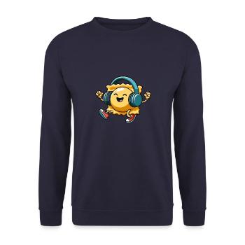 Ravioli Party feiern Musik Disco Techno Dance - Unisex Pullover - Navy - Vorne - Alina (178cm) & Michal (187cm)