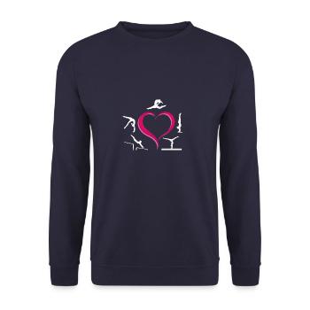 Filles gymnastique amour aparatus barres poutre plancher - Sweat-shirt Unisexe - marine - Devant - Alina (178cm) & Michal (187cm)