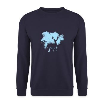 Hirsch - Unisex Pullover - Navy - Vorne - Alina (178cm) & Michal (187cm)