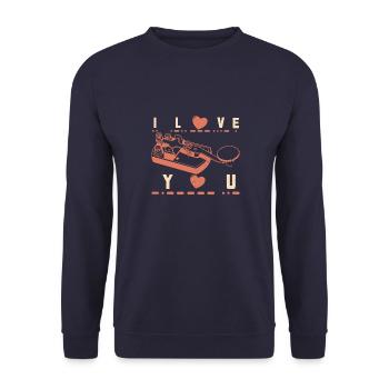 Radio Morse Hobby Mortar Radio Technician - Unisex Sweatshirt - navy - Front - Alina (178cm) & Michal (187cm)