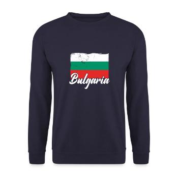 Bulgaria Bulgarian flag Sofia holiday Balkan - Unisex Sweatshirt - navy - Front - Alina (178cm) & Michal (187cm)