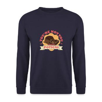 Potica Bäcker Slowenien Kuchen Kochbuch - Unisex Pullover - Navy - Vorne - Alina (178cm) & Michal (187cm)