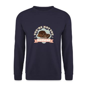 Potica Bäcker Slowenien Kuchen Kochbuch - Unisex Pullover - Navy - Vorne - Alina (178cm) & Michal (187cm)