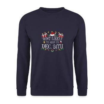 Les plus susceptibles de faire leurs achats le 24 décembre - Sweat-shirt Unisexe - marine - Devant - Alina (178cm) & Michal (187cm)