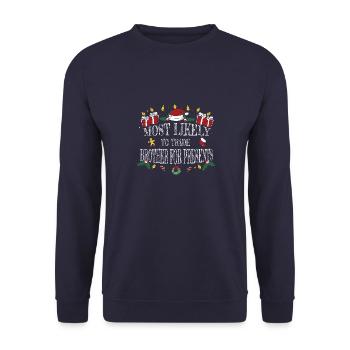 Le plus susceptible d’échanger son frère contre des cadeaux - Sweat-shirt Unisexe - marine - Devant - Alina (178cm) & Michal (187cm)