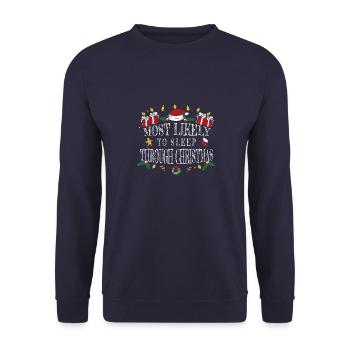 Les plus susceptibles de dormir jusqu’à Noël - Sweat-shirt Unisexe - marine - Devant - Alina (178cm) & Michal (187cm)