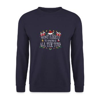 Le plus susceptible d’assembler tous les jouets - Sweat-shirt Unisexe - marine - Devant - Alina (178cm) & Michal (187cm)