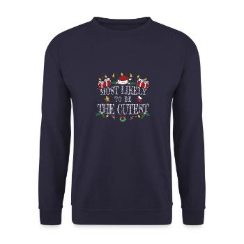 Le plus susceptible d’être le plus mignon pour les mamans papas, les garçons - Sweat-shirt Unisexe - marine - Devant - Alina (178cm) & Michal (187cm)